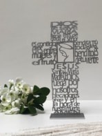 Recuerdos de primera comunión y bautizo - Oración del Ave María plata