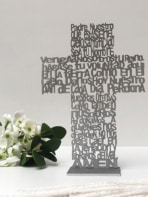 Recuerdos de primera comunión y bautizo - Oración del Padre Nuestro plata