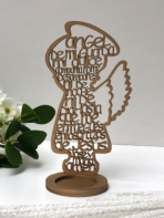 Recuerdos de primera comuni&oacute;n y bautizo - Ángel de la Guarda – Perfil – Oro