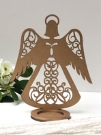 Recuerdos de primera comunión y bautizo - Ángel Gabriel oro (portavelas)