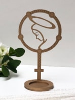 Recuerdos de primera comunión y bautizo - Rosario con Virgen – Oro