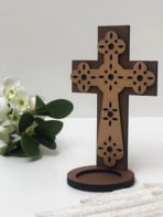 Recuerdos de primera comunión y bautizo - CRUZ DOBLE – CAFÉ Y DORADO