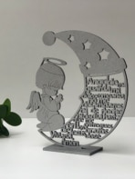 Recuerdos de primera comunión y bautizo - ANGEL CON LUNA – PLATA