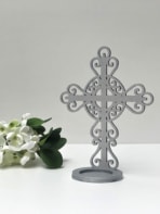 Recuerdos de primera comunión y bautizo - Cruz Circular Roma Plata